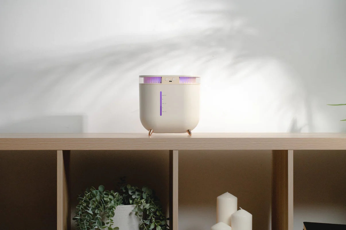 Tabletop Dual Mist Humidifier with Purple Light